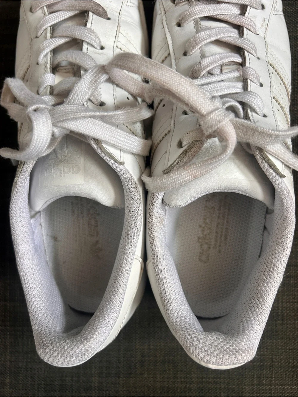 adidas Kids White Classic Shell-Toe Sneakers